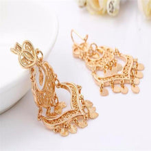 Load image into Gallery viewer, Tripe Layer Golden Chandelier Earrings - SexyBling