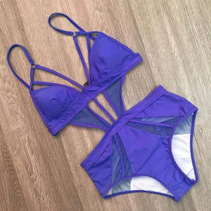 Tropical Transparent Bandage Monokini Bikini - SexyBling