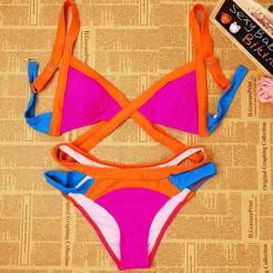 Ultra Low Rise Patchwork Bikini - SexyBling