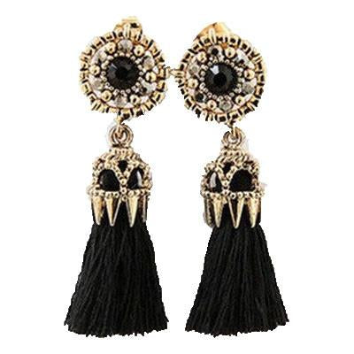 Flower Ancient Tassel Drop Earrings - SexyBling