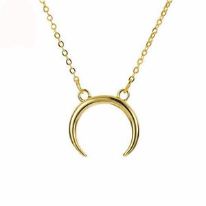 Upside Down Crescent Moon Necklace - SexyBling