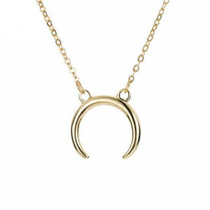 Upside Down Crescent Moon Necklace - SexyBling