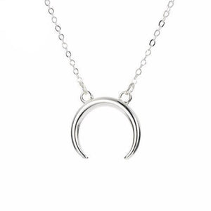 Upside Down Crescent Moon Necklace - SexyBling