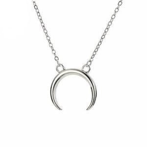 Upside Down Crescent Moon Necklace - SexyBling