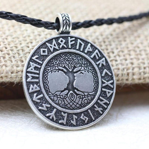Viking Rune Necklace with Rope - SexyBling