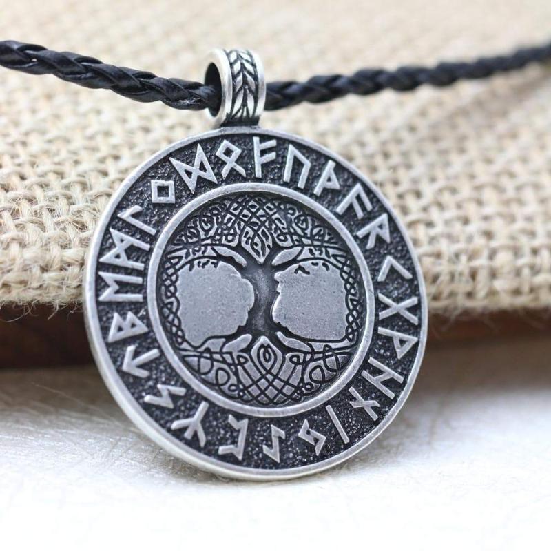 Viking Rune Necklace with Rope - SexyBling