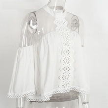 Load image into Gallery viewer, White Off The Shoulder Lace Blouse - SexyBling