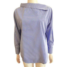 Load image into Gallery viewer, Women&#39;s Long Sleeve Striped Blouse Curved Collar - SexyBling