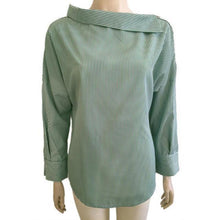Load image into Gallery viewer, Women&#39;s Long Sleeve Striped Blouse Curved Collar - SexyBling