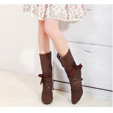 Load image into Gallery viewer, Sexy High Heel Summer Cutout Bow Fashion Boots - SexyBling