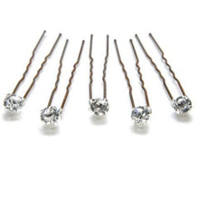 Load image into Gallery viewer, Round Crystal Rhinestone Hair Pins - SexyBling