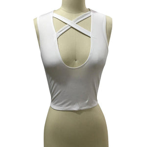 Glamorous Cropped Sleeveless Bralette Blouse - SexyBling
