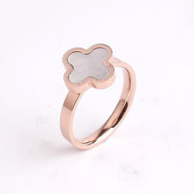 Load image into Gallery viewer, Black Shell Rose Plated Ring - SexyBling