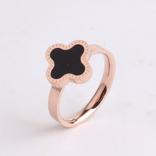 Load image into Gallery viewer, Black Shell Rose Plated Ring - SexyBling