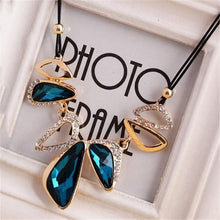 Load image into Gallery viewer, Gem Crystal Pendants Leather Rope Necklace - SexyBling