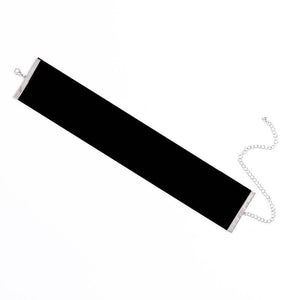 Stylish Black Wide Choker Necklace - SexyBling