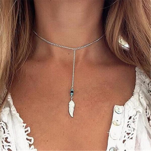 Smiple Silver Bar Lariat Necklace - SexyBling
