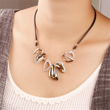 Load image into Gallery viewer, Gem Crystal Pendants Leather Rope Necklace - SexyBling