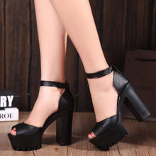 Load image into Gallery viewer, Open Toe Thick High-heeled Bowtie Women's Shoes - SexyBling