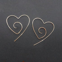 Load image into Gallery viewer, Gold/Silver Plated Large Heart Spiral Earrings - SexyBling