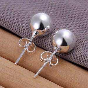 Silver Ball Earrings - SexyBling