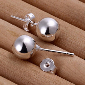 Silver Ball Earrings - SexyBling