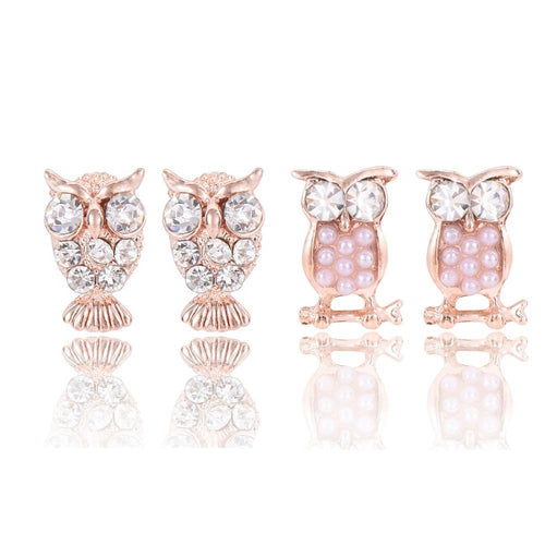 Austrian Crystal Owl Earrings - SexyBling