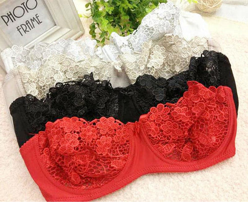Sexy Embroidery Lace Mesh Bra - SexyBling