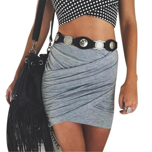 Dominant Elastic Waisted Pencil Mini Skirt - SexyBling