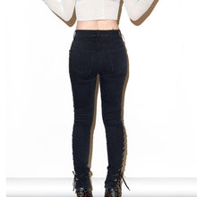 Load image into Gallery viewer, Casual Side Lacing Denim Jeans