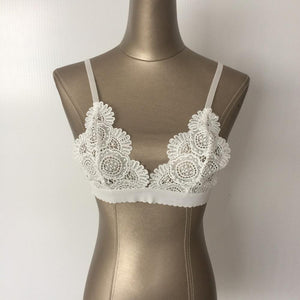 Exotic Crochet Lace Flower Bralette - SexyBling