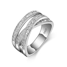 Load image into Gallery viewer, Sterling Silver Cubic Zircon Crystal Wedding Ring - SexyBling
