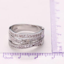 Load image into Gallery viewer, Sterling Silver Cubic Zircon Crystal Wedding Ring - SexyBling