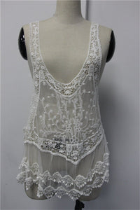 Lustful Floral Embroided Cover Up - SexyBling