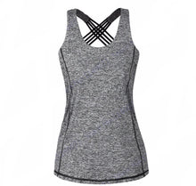 Load image into Gallery viewer, Dry Fit Grey Crisscross Workout Top - SexyBling