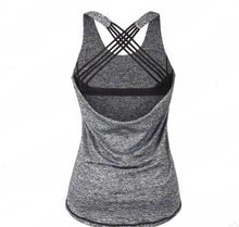 Load image into Gallery viewer, Dry Fit Grey Crisscross Workout Top - SexyBling