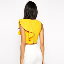 Load image into Gallery viewer, Hot One Shoulder Ruffle Crop Top - SexyBling
