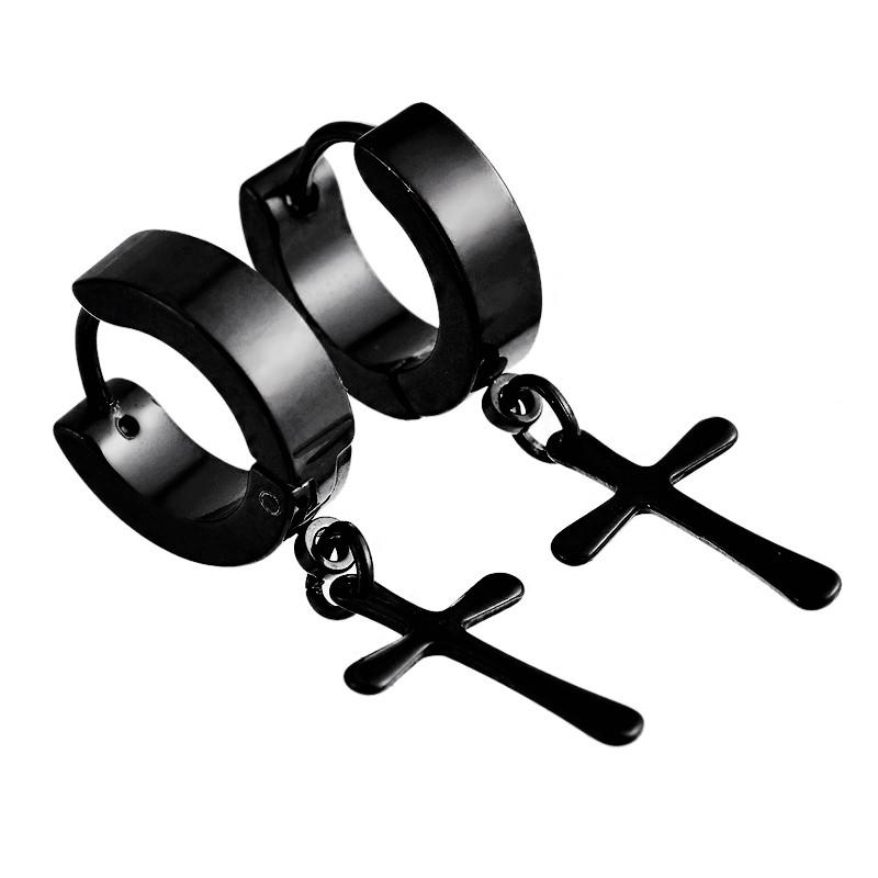 Circle Round Cross Earrings - SexyBling