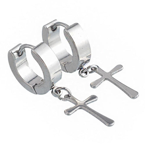 Circle Round Cross Earrings - SexyBling