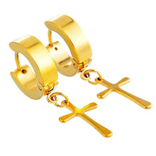 Load image into Gallery viewer, Circle Round Cross Earrings - SexyBling