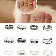 Load image into Gallery viewer, 13Pc Ethnic Carved Adjustable Toe Ring - SexyBling
