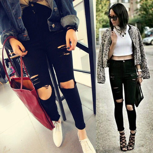 Cute High Waisted Boyfriend Pants - SexyBling