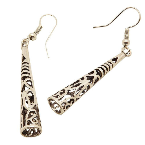 Hollow Carved Pillar Earrings - SexyBling