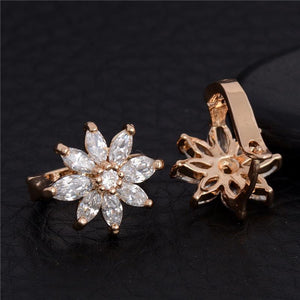 White Cubic Zircon Hoop Earrings - SexyBling