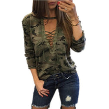 Load image into Gallery viewer, Camouflage Long Sleeve Lace Top - SexyBling