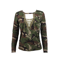 Load image into Gallery viewer, Camouflage Long Sleeve Lace Top - SexyBling