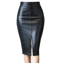 Load image into Gallery viewer, Glamorous Leather Split High Waisted Skirt - SexyBling