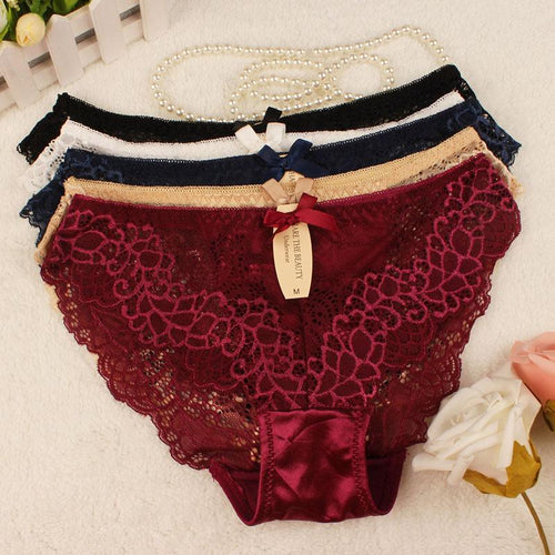 Kinky Knickers Bow Lace Thong - SexyBling