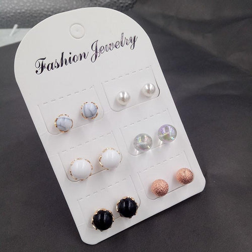 Vintage Ball Alloy Crystal Stud Earrings - SexyBling