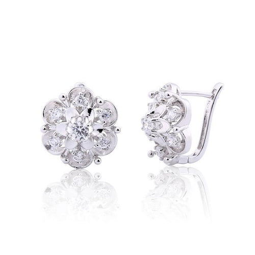 Exquisite Flower Hoop Earrings - SexyBling
